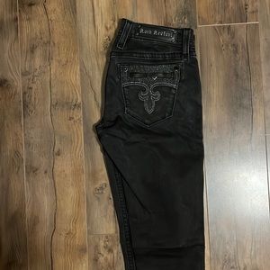 Washed black rock revival skinny jeans